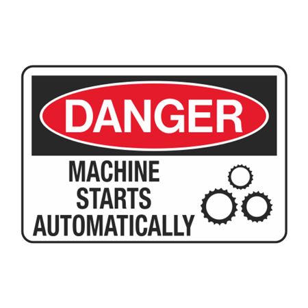Danger Machine Starts Automatically Decal